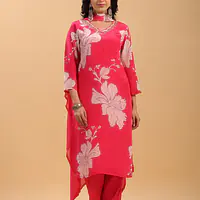 PURE MUSLIN THREE PIECE SUIT SET - 38