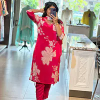 PURE MUSLIN THREE PIECE SUIT SET - 36