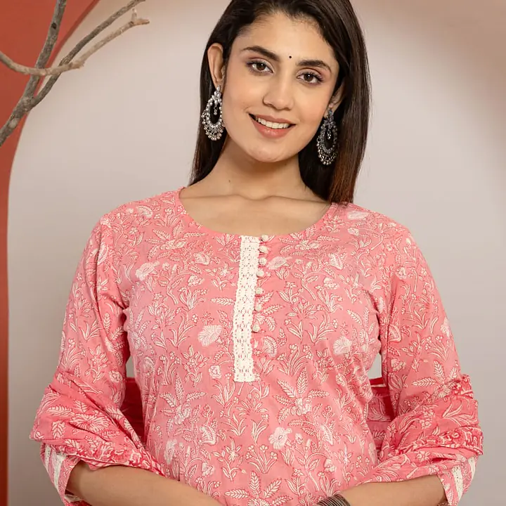 PURE COTTON STRAIGHT SUIT SET - 42