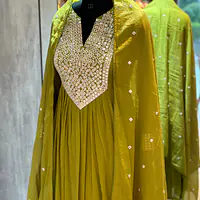 PURE MULMUL THREE PIECE ANARKALI SET