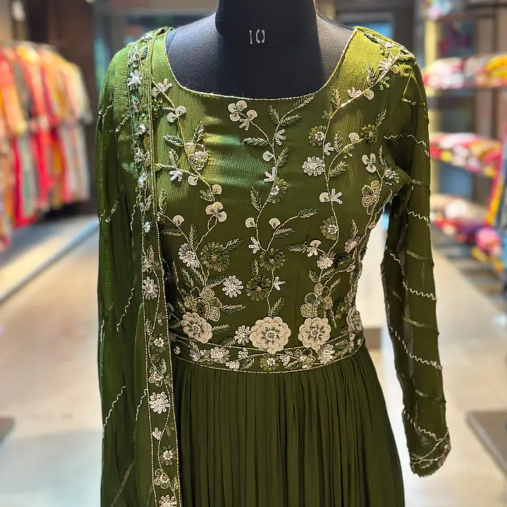 PURE CHINON INDO-FUSION GOWN - 40