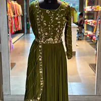 PURE CHINON INDO-FUSION GOWN - 42