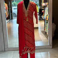 THREE PIECE BHANDEJ SUIT SET