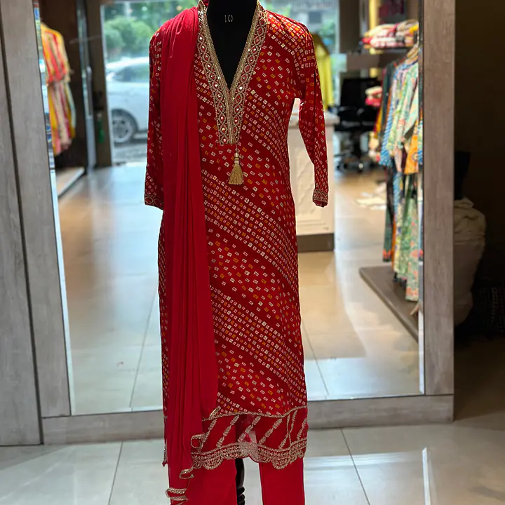 THREE PIECE BHANDEJ SUIT SET