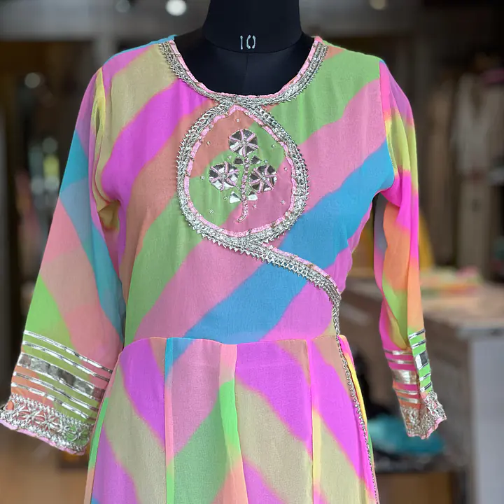 LAHRIYA ANARKALI GOWN - 40 - Light MultiColour Anarkali