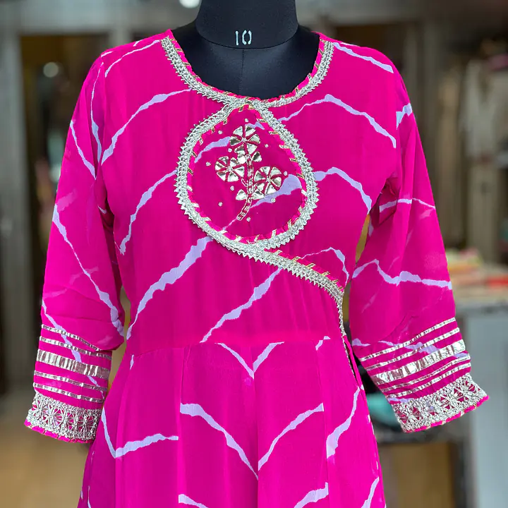 LAHRIYA ANARKALI GOWN - 38 - Rani Pink Colour