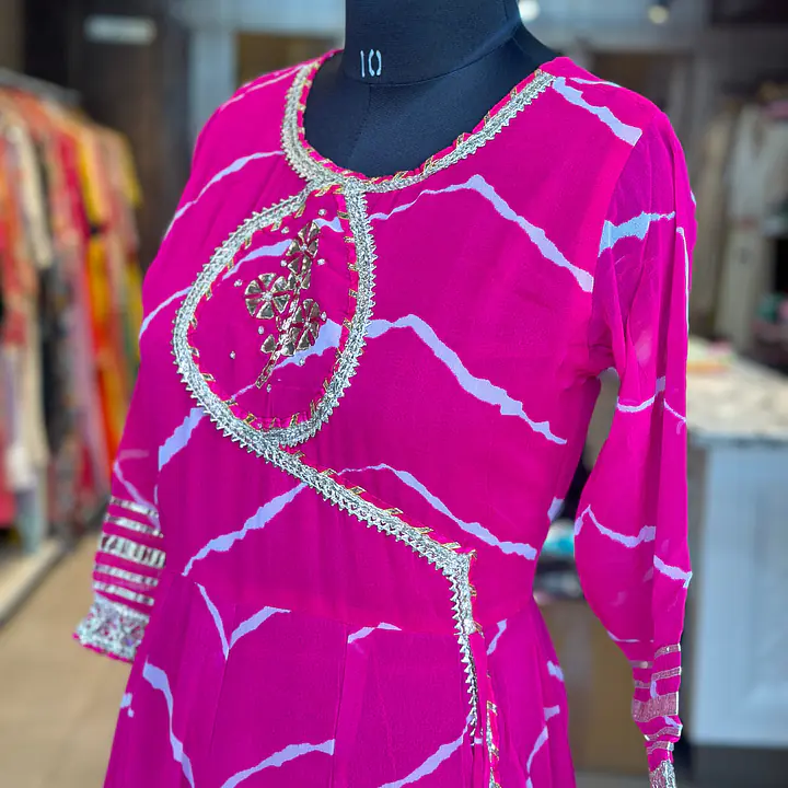 LAHRIYA ANARKALI GOWN - 40 - Rani Pink Colour