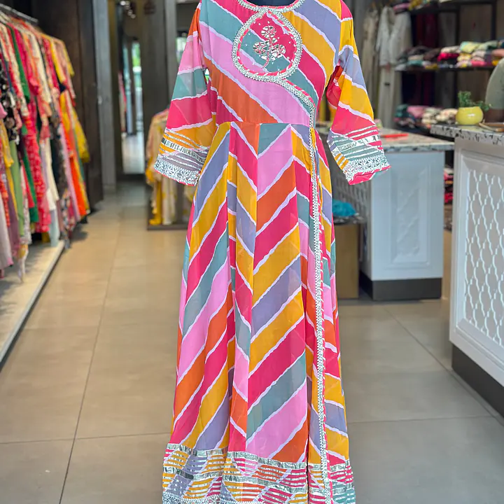 LAHRIYA ANARKALI GOWN - 42 - Rani Pink Colour