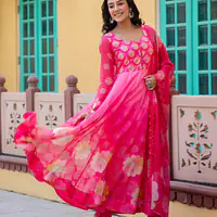 PURE ORGANZA FLORAL ANARKALI - 38