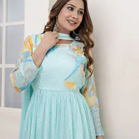PURE CHINON LAHRIYA GOWN - 38