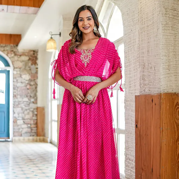 INDO-WESTERN MOTHDA GOWN