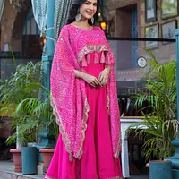 INDO-WESTERN BHANDEJ GOWN - 40 - Rani