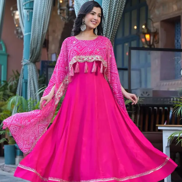 INDO-WESTERN BHANDEJ GOWN - 42 - Rani