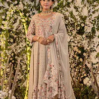 Schiffli Anarkali Suit Set
