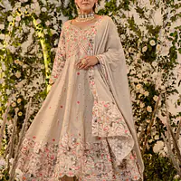 Schiffli Anarkali Suit Set