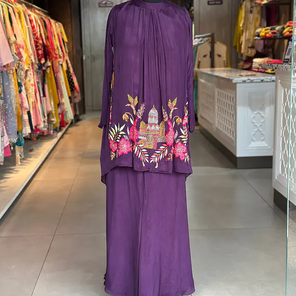 HIGH NECK EMBROIDERED CO-ORD SET - 38