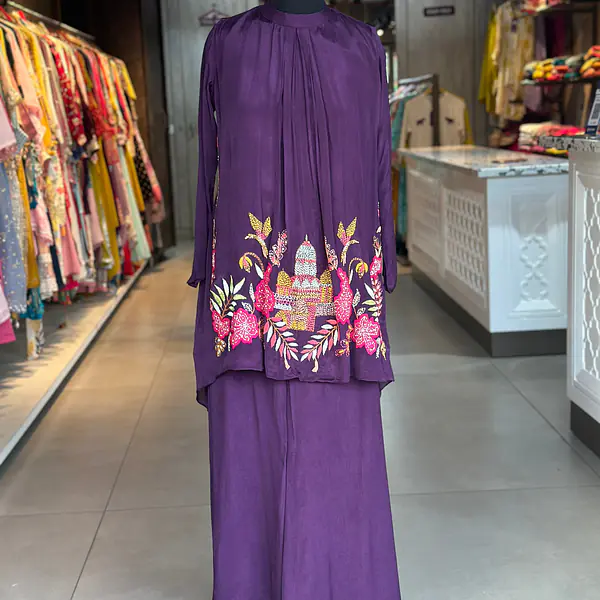 HIGH NECK EMBROIDERED CO-ORD SET - 40