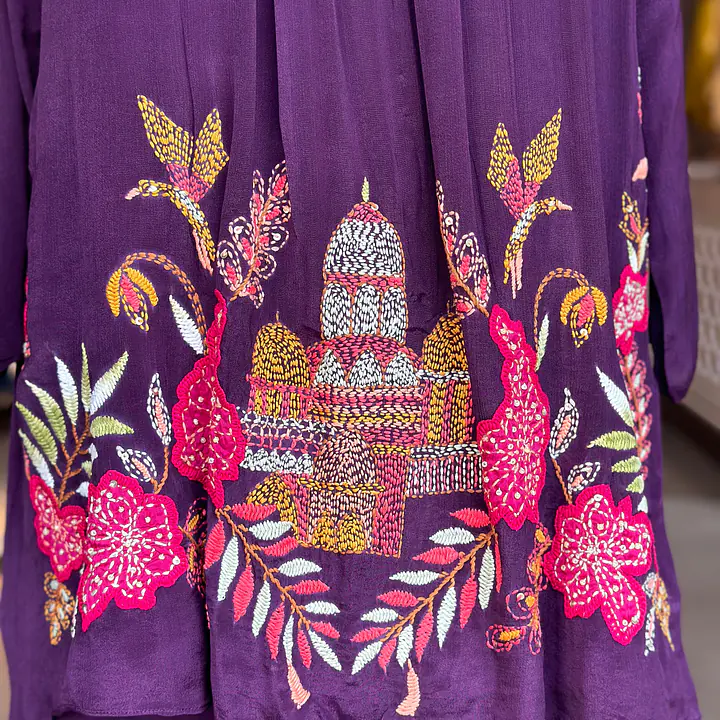 HIGH NECK EMBROIDERED CO-ORD SET