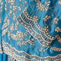 DRAPING WITH JACKET SET - Ocean blue - 38
