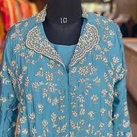 DRAPING WITH JACKET SET - Ocean blue - 40