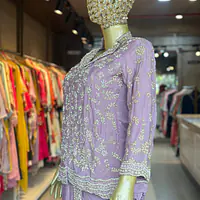 DRAPING WITH JACKET SET - Lavender - 40