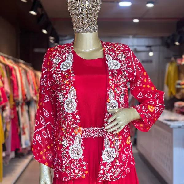 BHANDEJ JACKET INDOWESTERN SET - Rani - 38
