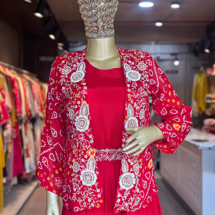 BHANDEJ JACKET INDOWESTERN SET - Rani - 38