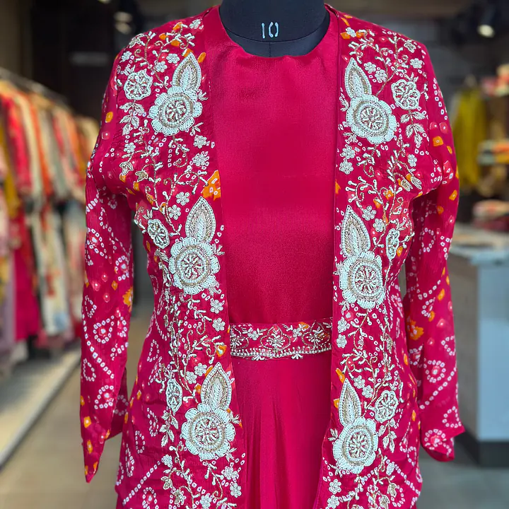 BHANDEJ JACKET INDOWESTERN SET - Rani - 40