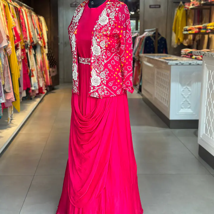 BHANDEJ JACKET INDOWESTERN SET - Rani - 44