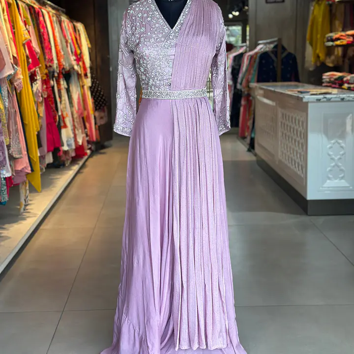 INDO-FUSION GOWN SET - Grey - 38