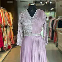 INDO-FUSION GOWN SET - Grey - 44