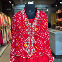 BHANDEJ SKIRT IN KAFTAN SET - 36