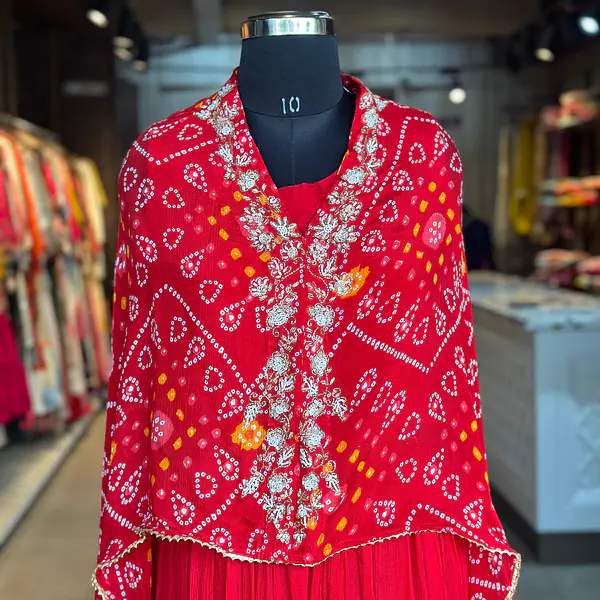 BHANDEJ SKIRT IN KAFTAN SET - 36
