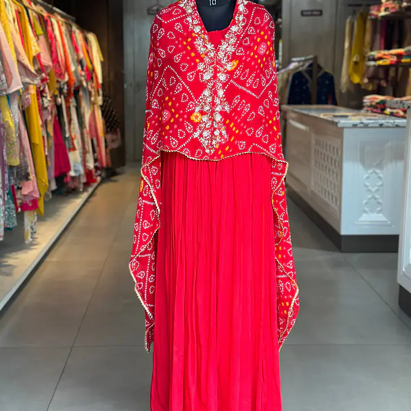 BHANDEJ SKIRT IN KAFTAN SET - 38