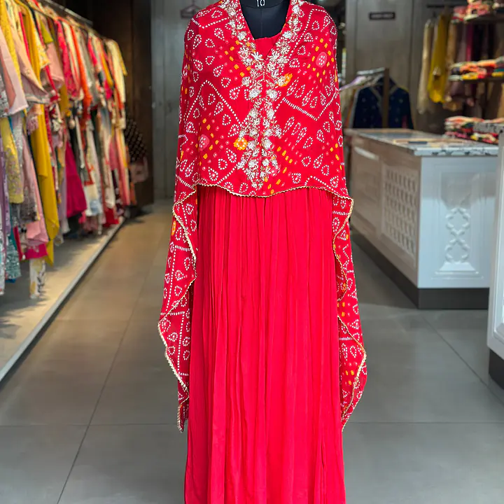 BHANDEJ SKIRT IN KAFTAN SET - 38