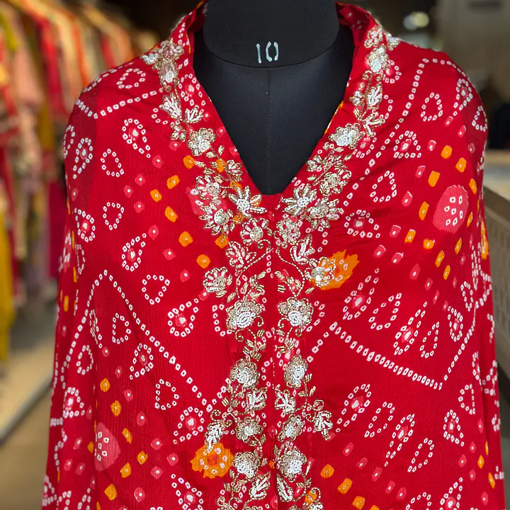 BHANDEJ SKIRT IN KAFTAN SET - 40