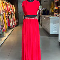 BHANDEJ SKIRT IN KAFTAN SET
