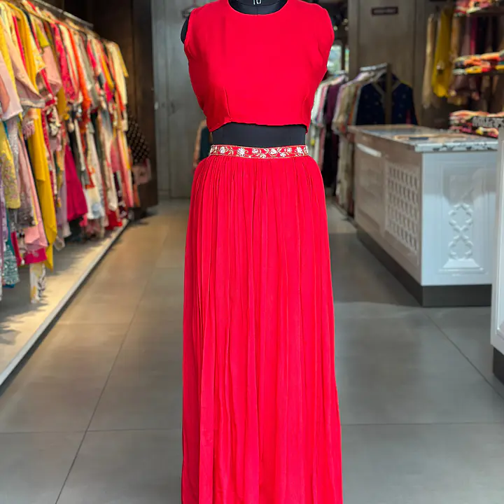 BHANDEJ SKIRT IN KAFTAN SET