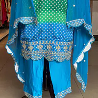 STRAIGHT BHANDEJ SUIT SET - Blue-sky blue - 40
