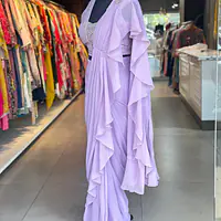 Draping Saree With Heavy Blouse - Baby pink - 40