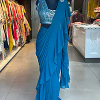 Draping Saree With Heavy Blouse - Lavender - 40