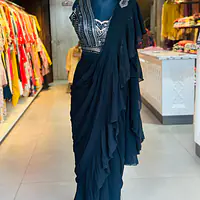 Draping Saree With Heavy Blouse - Baby pink - 42