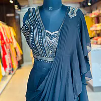 Draping Saree With Heavy Blouse - Lavender - 42