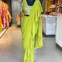 Draping Saree With Heavy Blouse
