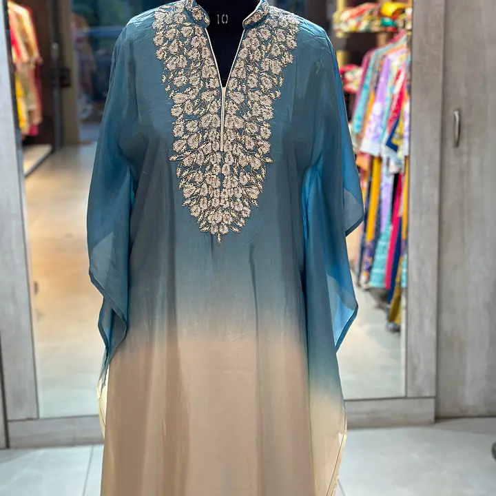 KAFTAN IN HANDWORK - Sky blue - 40