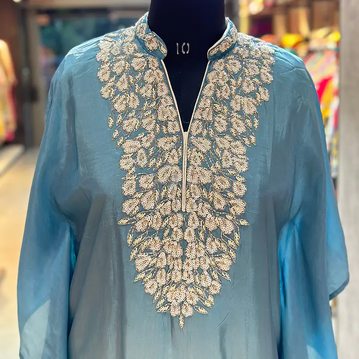 KAFTAN IN HANDWORK - Sky blue - 42