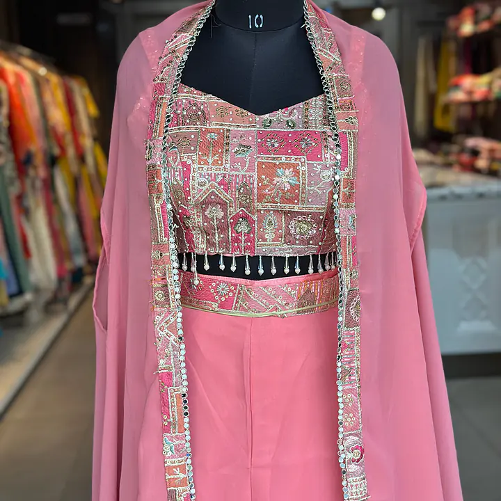 INDO-FUSION WITH SHURG SET - Peach - 36