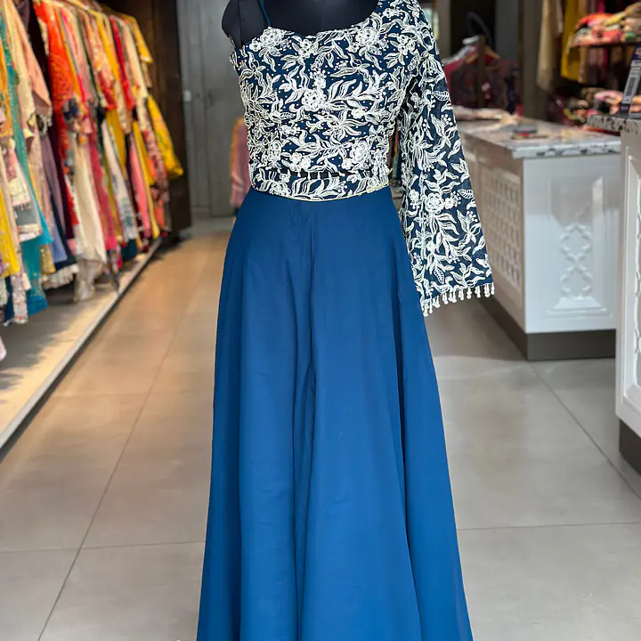 INDO-FUSION ONE SHOULDER SET - Blue - 40