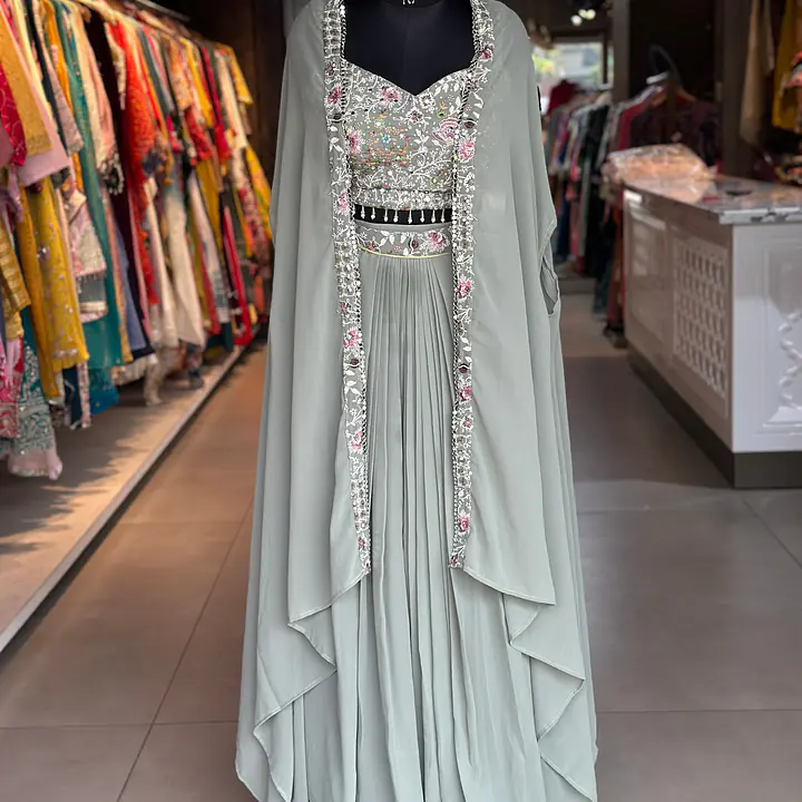 INDO-FUSION WITH SLIT SKIRT - Lavender - 42