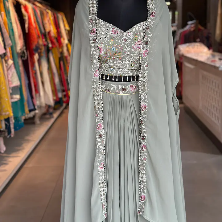INDO-FUSION WITH SLIT SKIRT - Light grey - 40